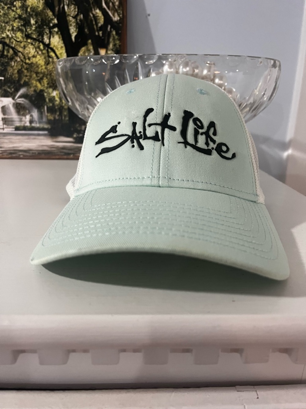 Salt Life Mint Trucker Cap with White Mesh